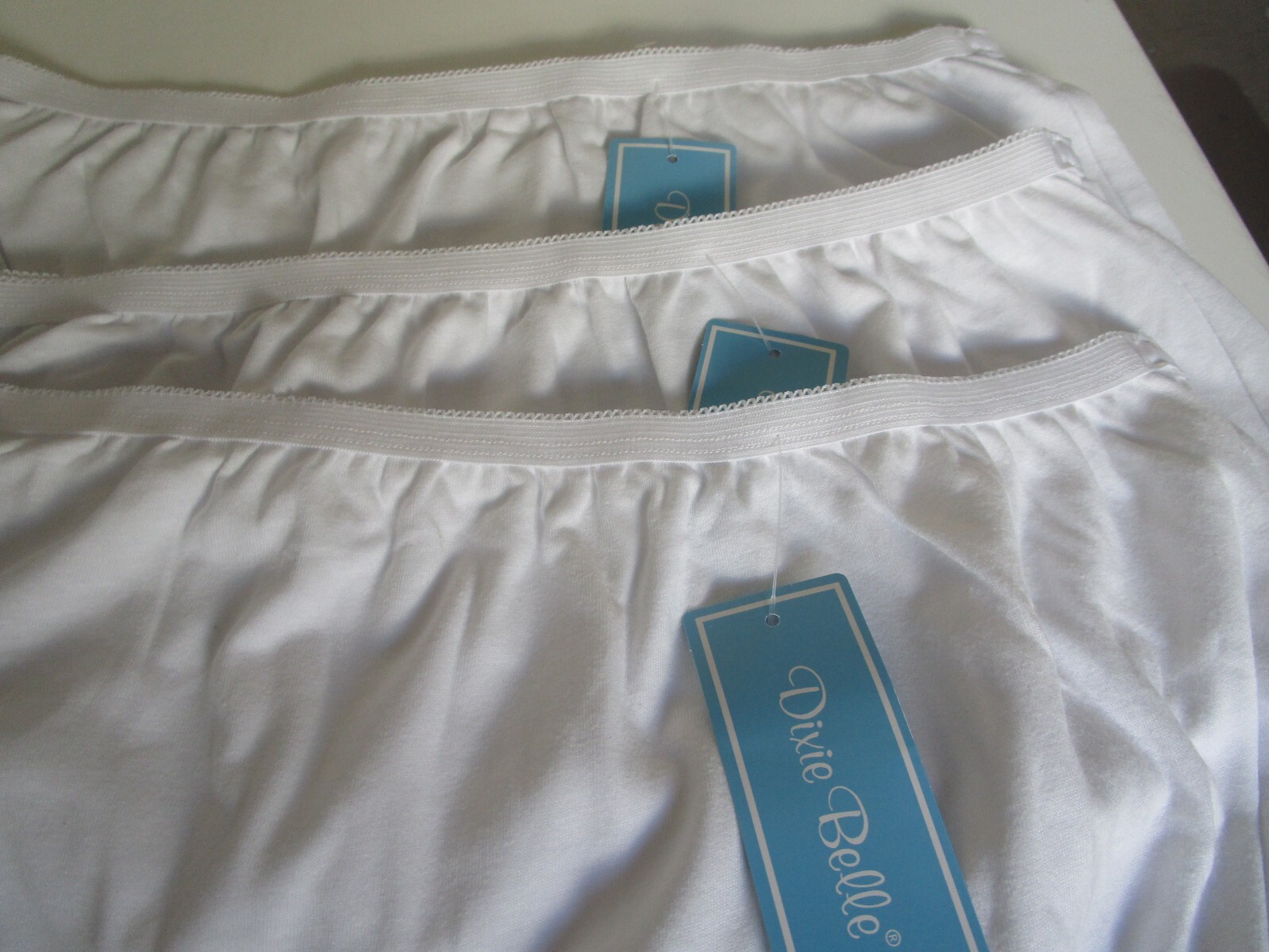 3 Dixie Belle by Velrose Cotton Briefs 100% Cotton White Size 9 Style 410