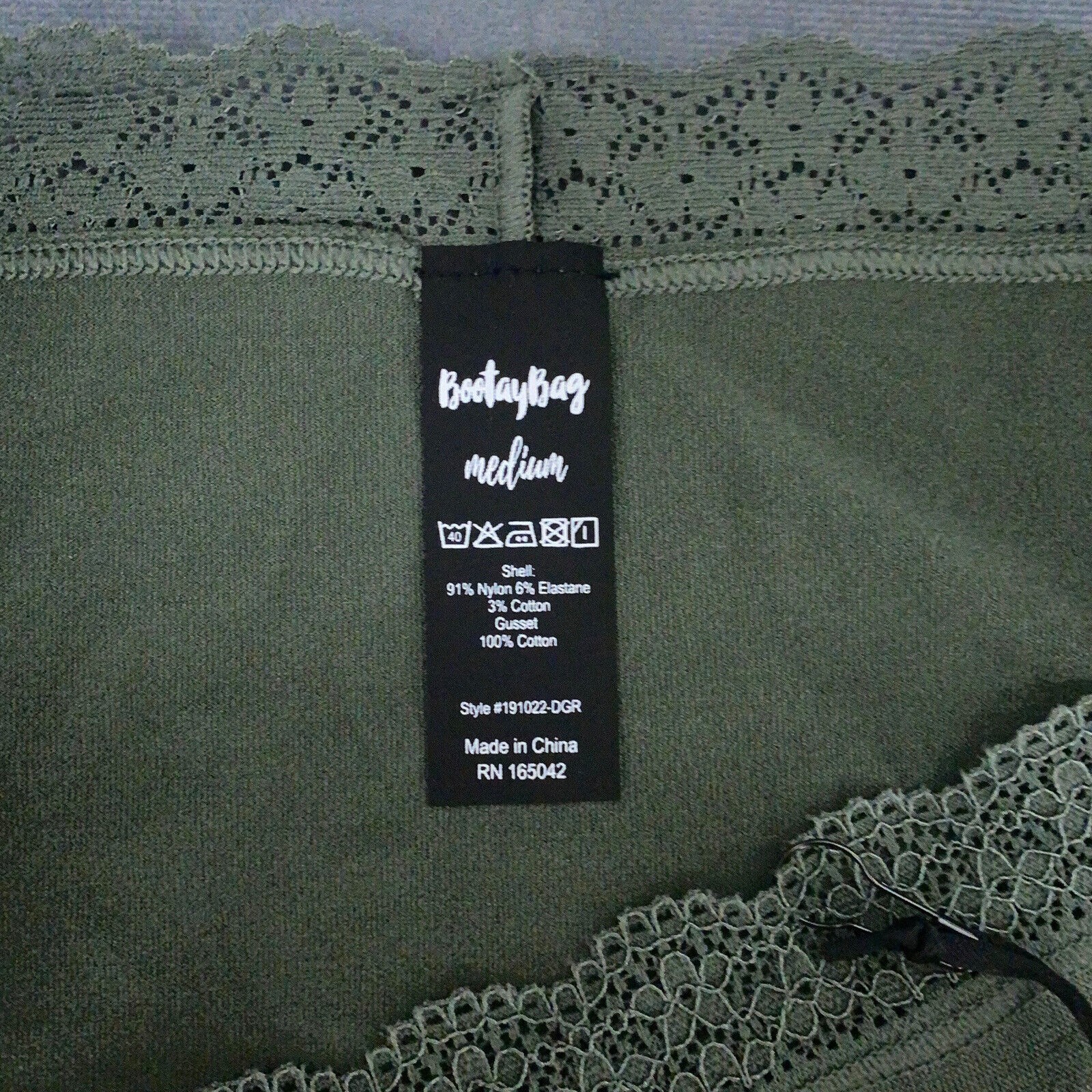 New with Tag Bootay Bag Medium Olive Green Bikini Cut Panty Panties Microfiber