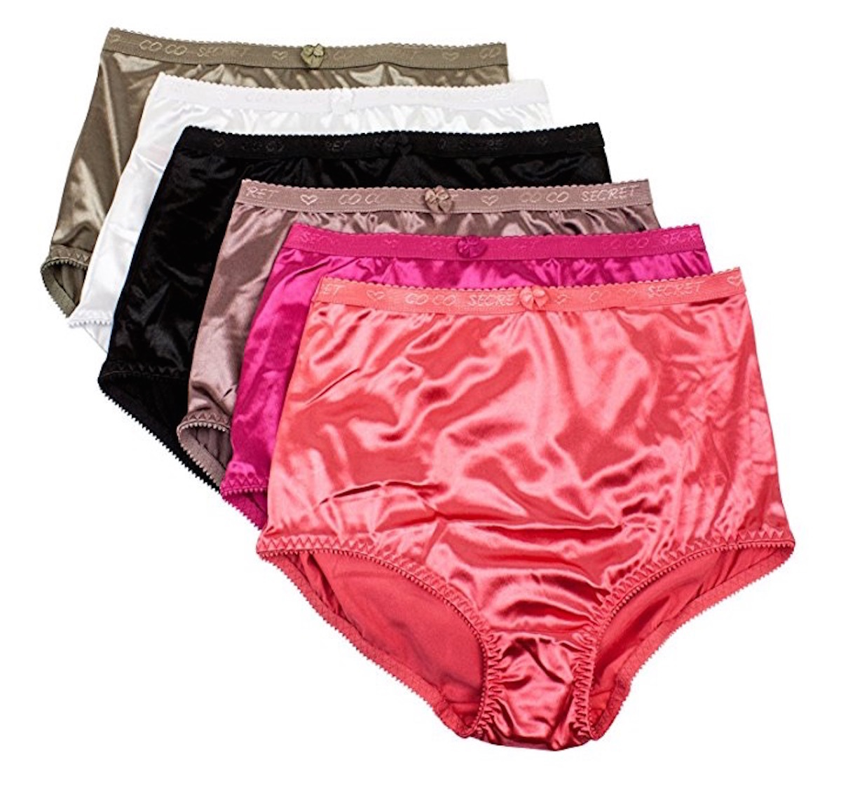 6 12 PRETTY SATIN BIKINIS Style PANTIES Womens Underwear #38301 COCO S M L XL