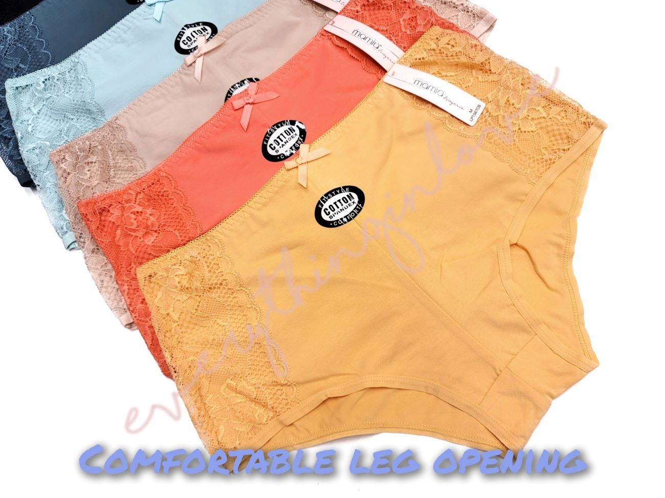 Women Soft Stretch Comfortable Cotton Side Lace Hipster Bikini No Show panties