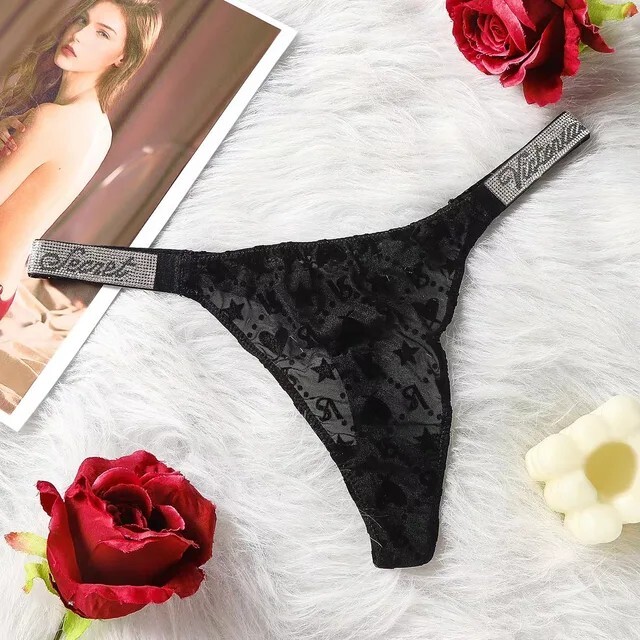 Thong Strings Secret Very Sexy 🤍 ❤️🖤🩷 Shine Strap Knickers S,M,L/1pc