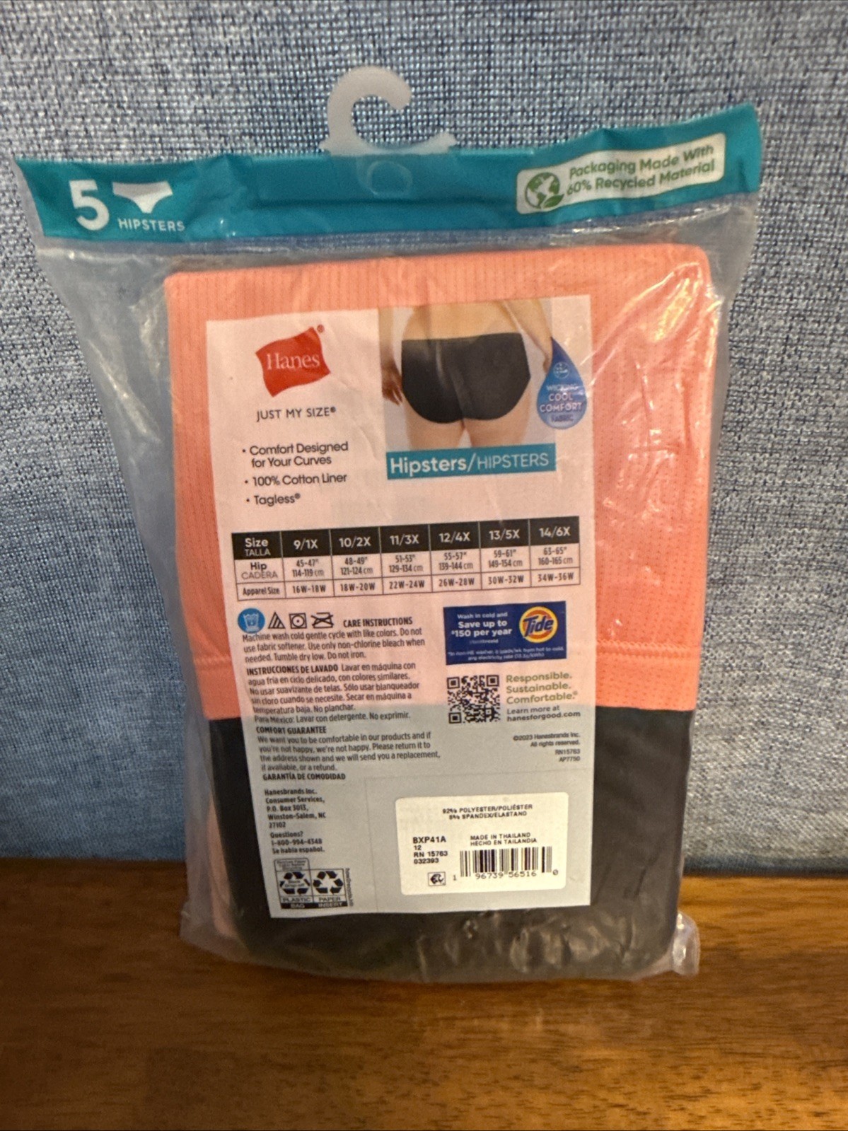 Hanes Just My Size Mesh Hipsters Tagless 12/4X New 12 4X Plus
