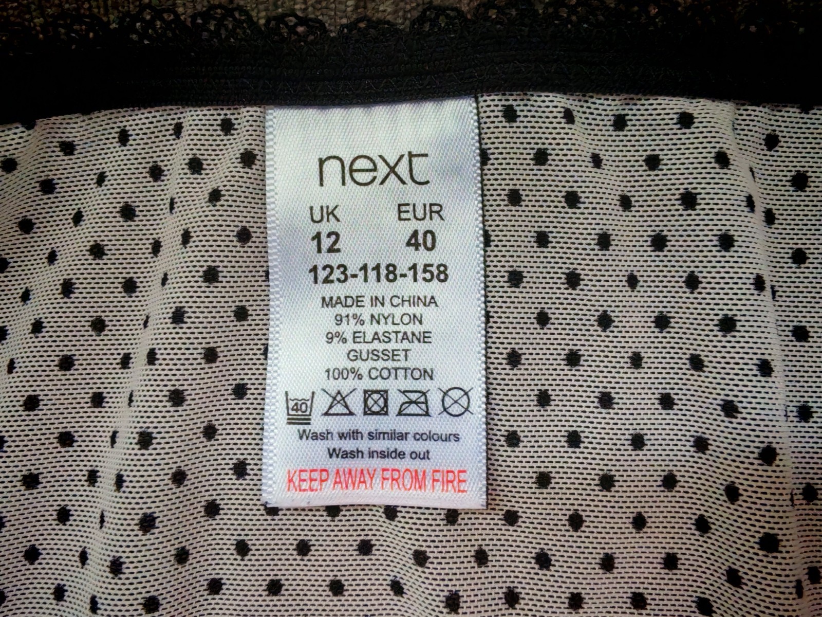 Next Off White & Black Polkadot Knickers/Shorts Size 12