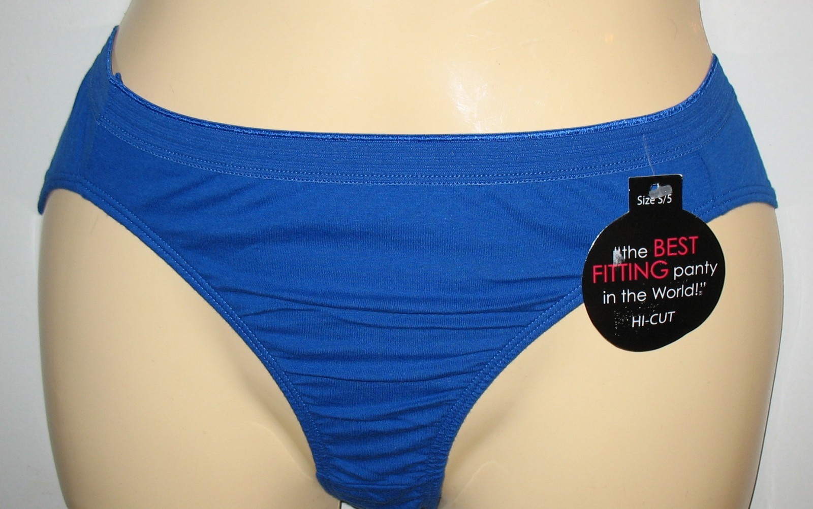 THE BEST FITTING PANTY IN THE WORLD – BLUE – NEW – S / 5 – 100% COTTON HI-CUT