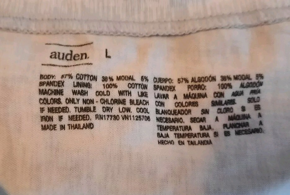 Auden Womens Bikini Underwear Panties Comfort Size L 12-14 Gray Striped 4 Pairs