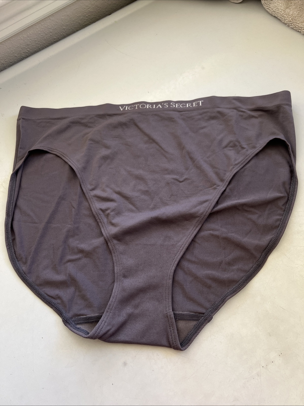 Victoria’s Secret Seamless High Leg Brief Panty 2 Pairs Black Plum XXL