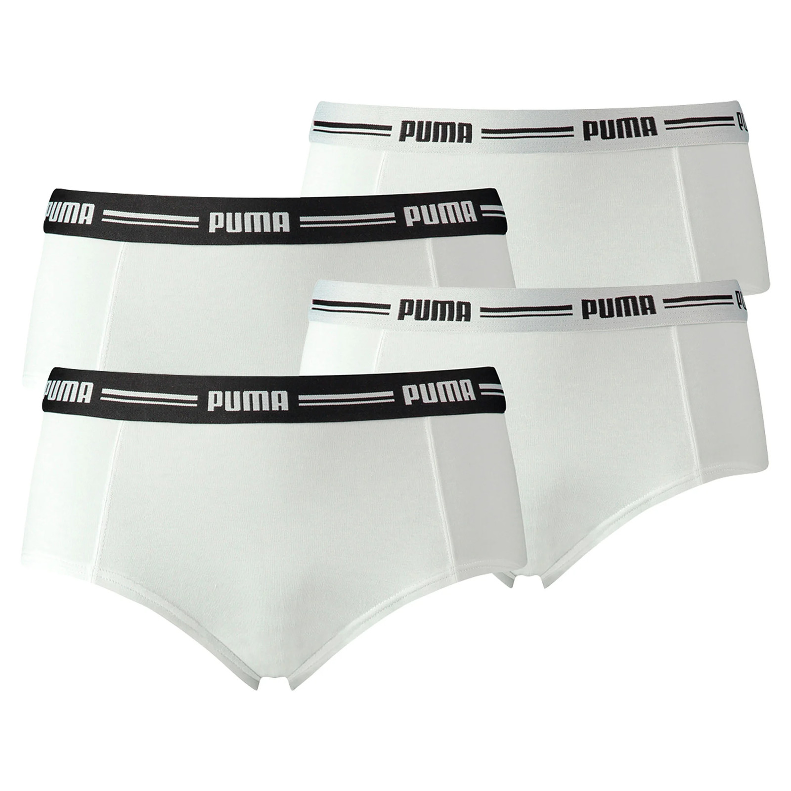 PUMA Women’s Mini Shorts – Iconic, Soft Cotton Modal Stretch, 4 Pack