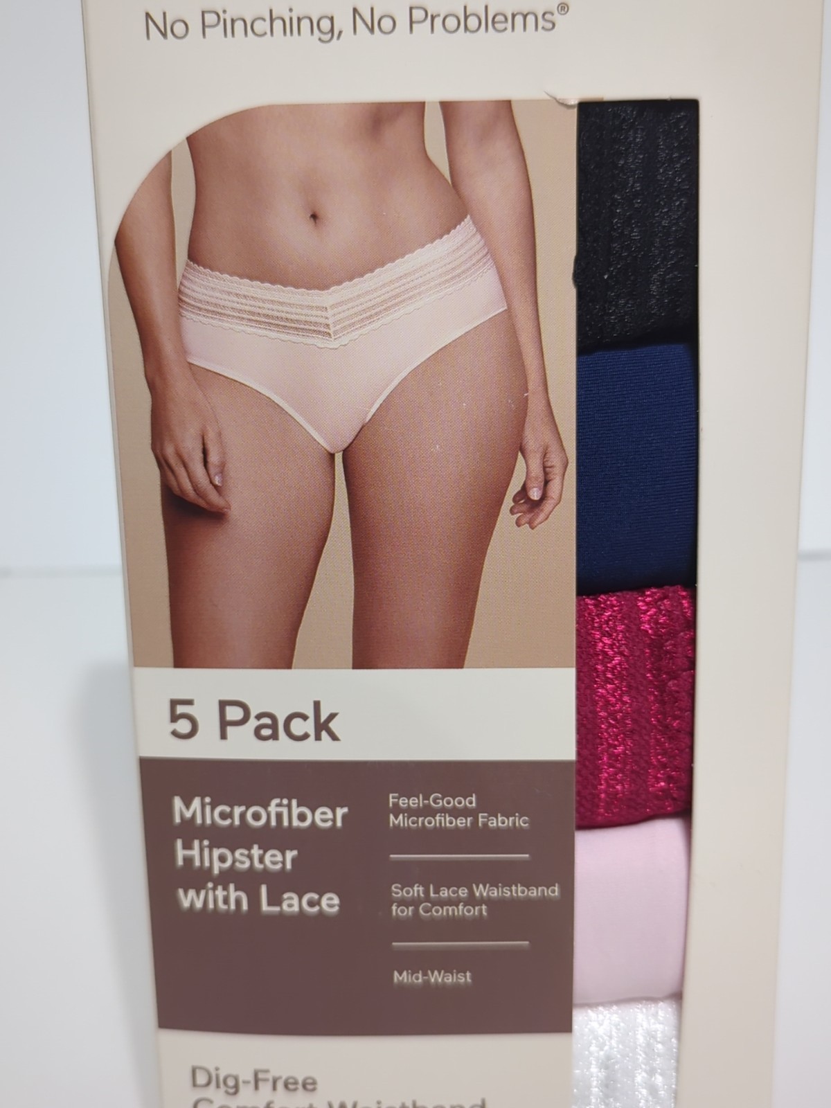 Warners Women’s 5-Pack No Pinching Lace Waistband Hipster Size Small (4/6) NWT