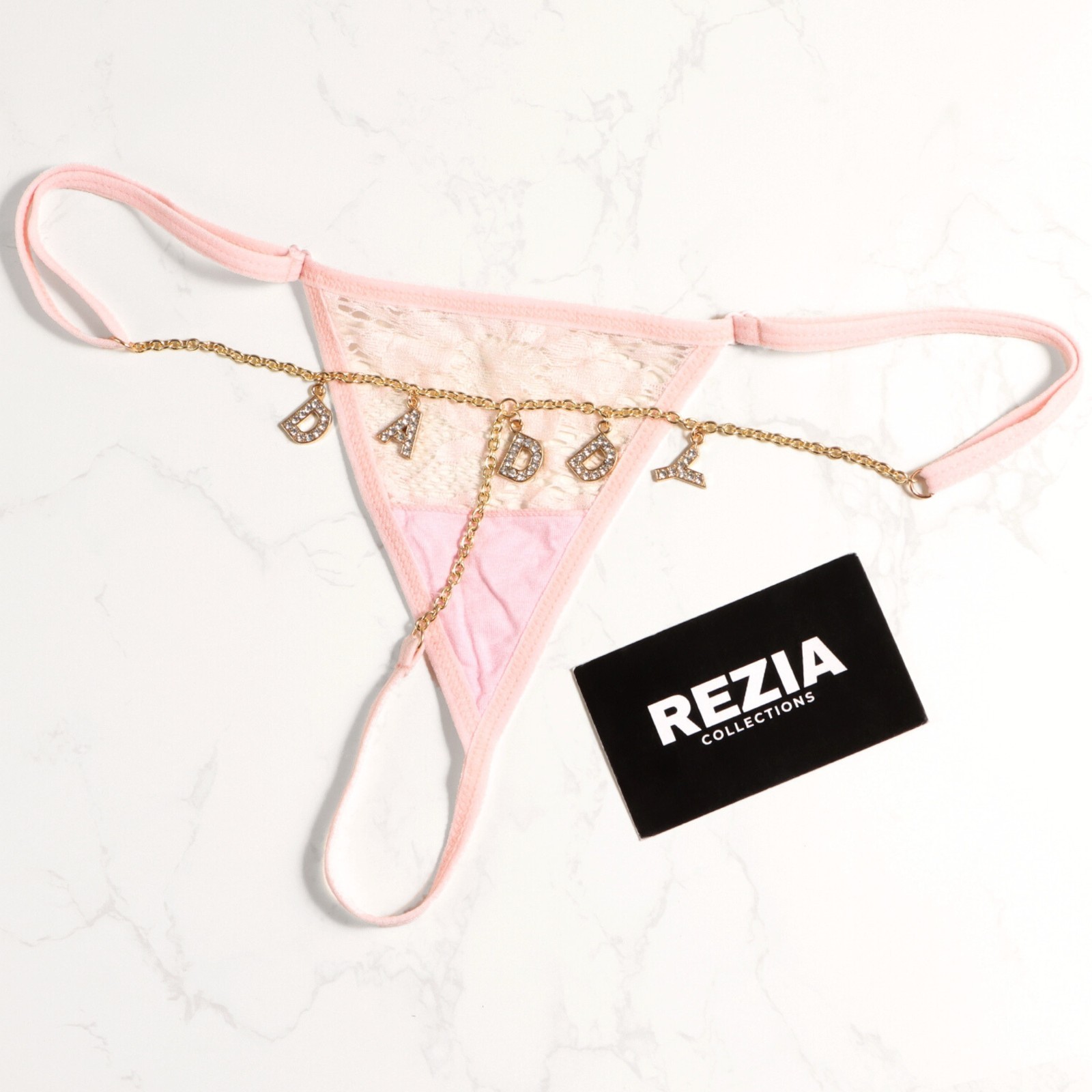 Custom Boyfriend Name Thong Lace Panties Personalised Crystal Letters Underwear