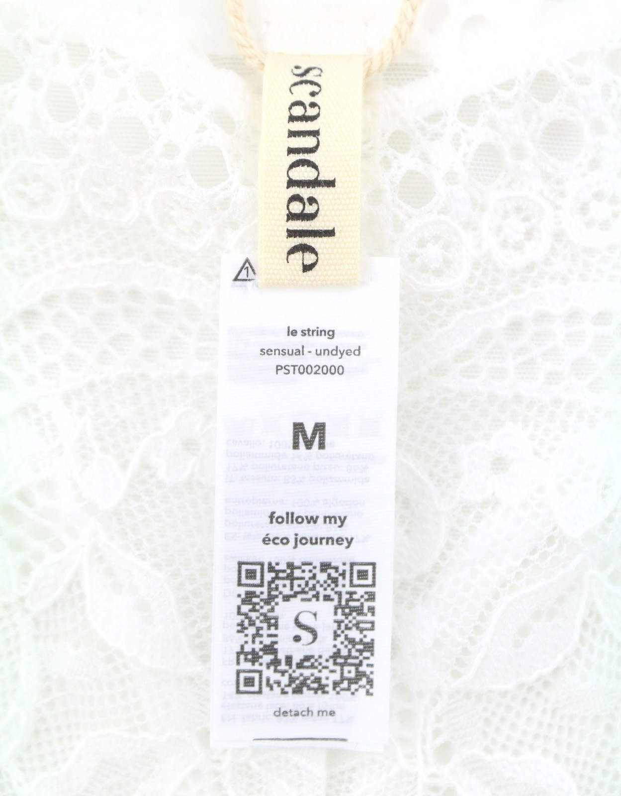 Scandale Le String Sensual Un-Dyed Thong Slips White Lace 3-Pack