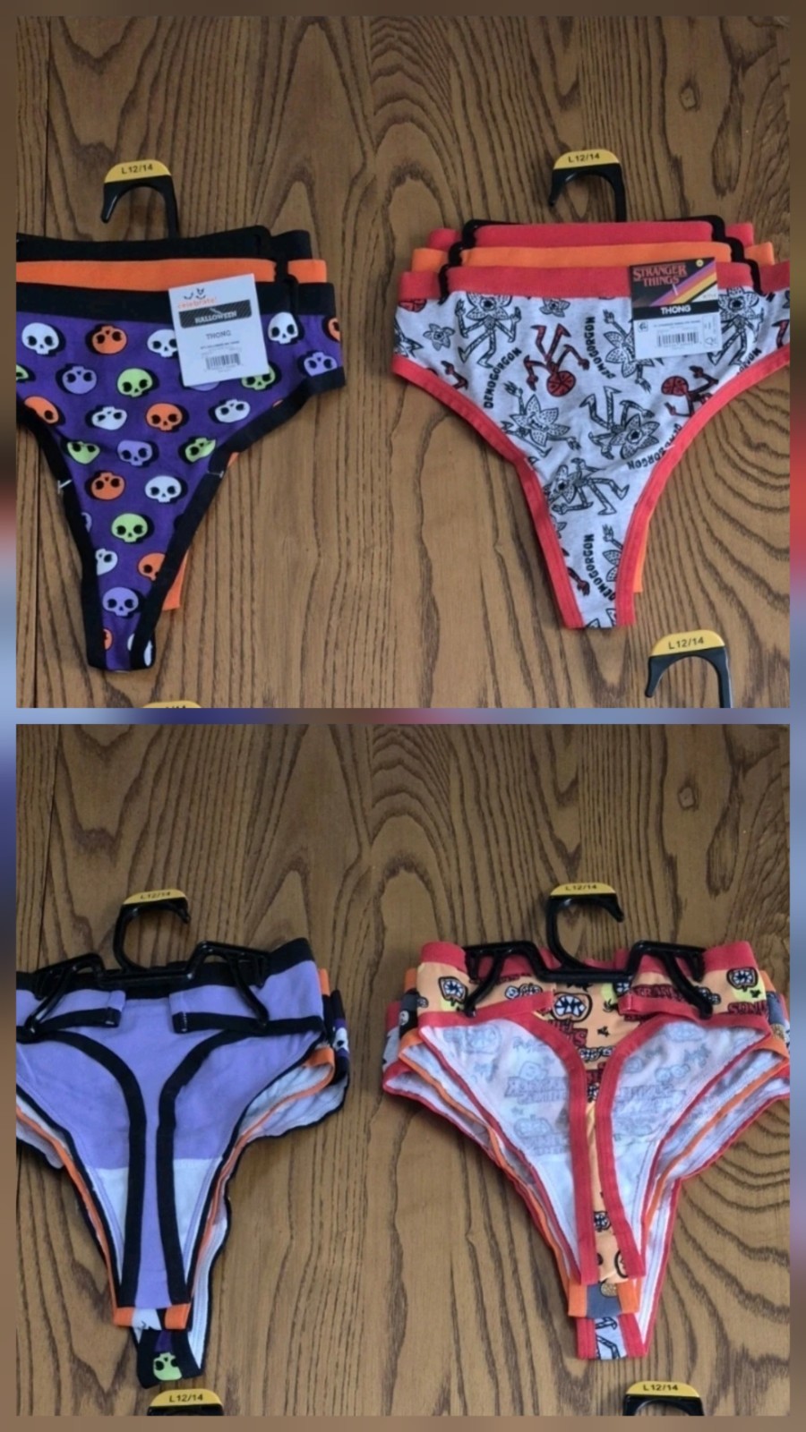 NEW Lot Of 4 Walmart Halloween Thongs 3 Packs, Size Large