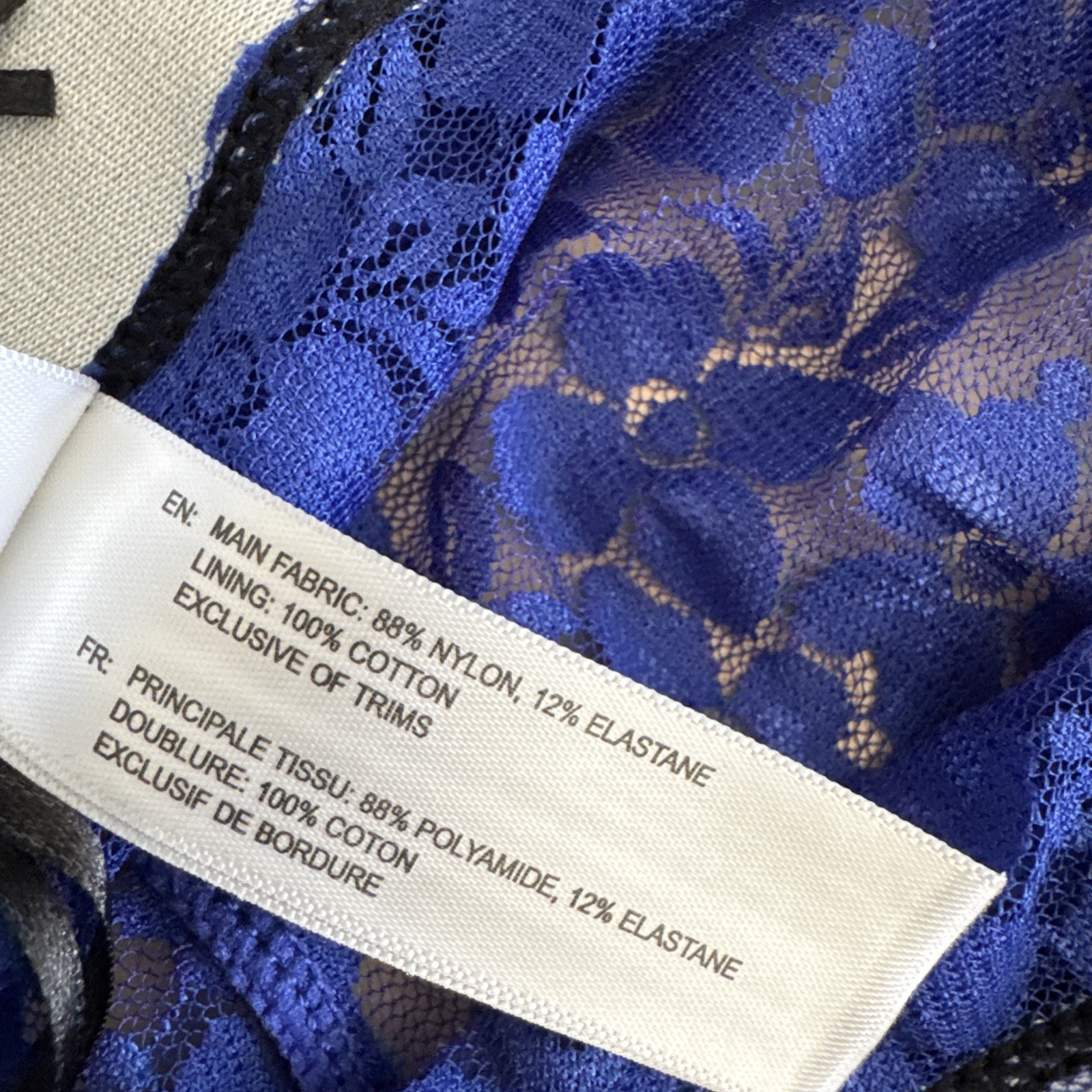 City Chic CCX Lace Hipster Thong Underwear Lingerie Cobalt Blue size S/16 NWT