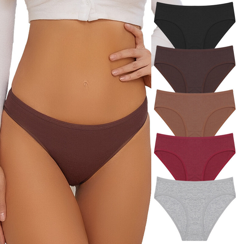 5 Pack Lot Womens Sexy Panties Brief Hipster Cotton Underwear Intimate Low Waist