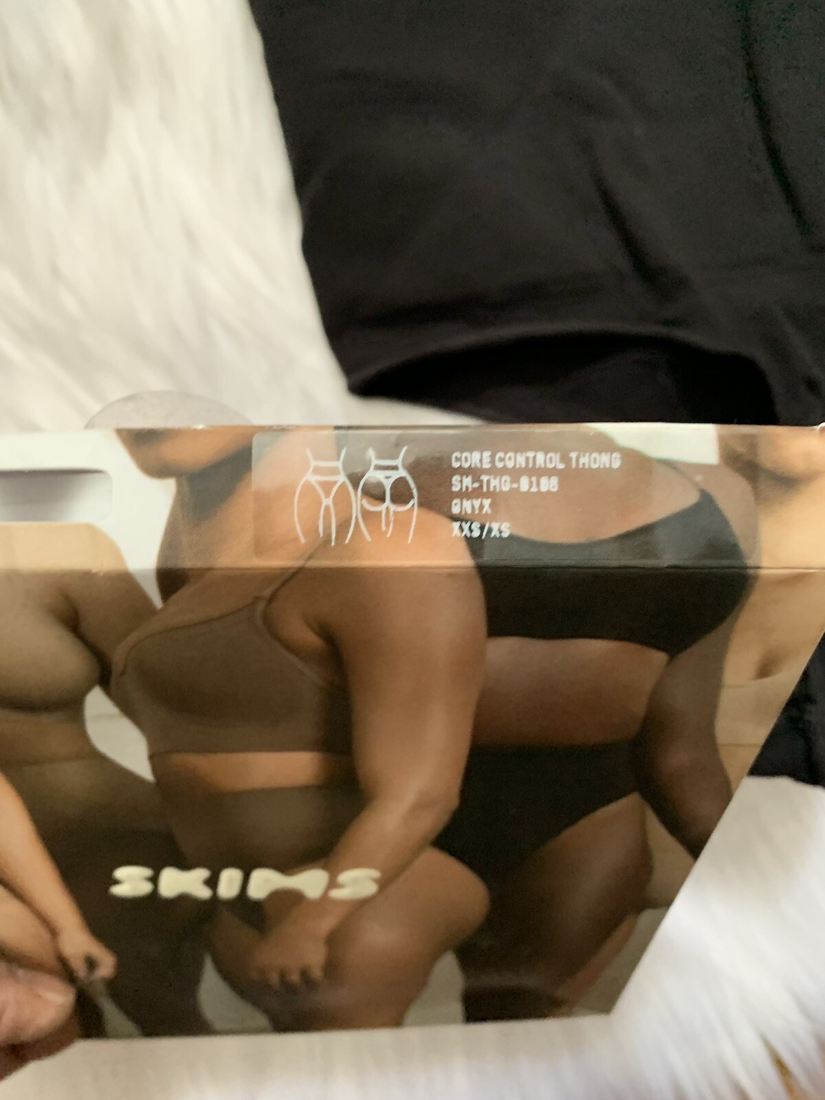 Skims Kim Kardashian Core Control Thong Panty In Color Onyx Sz XXS/XS W/Box