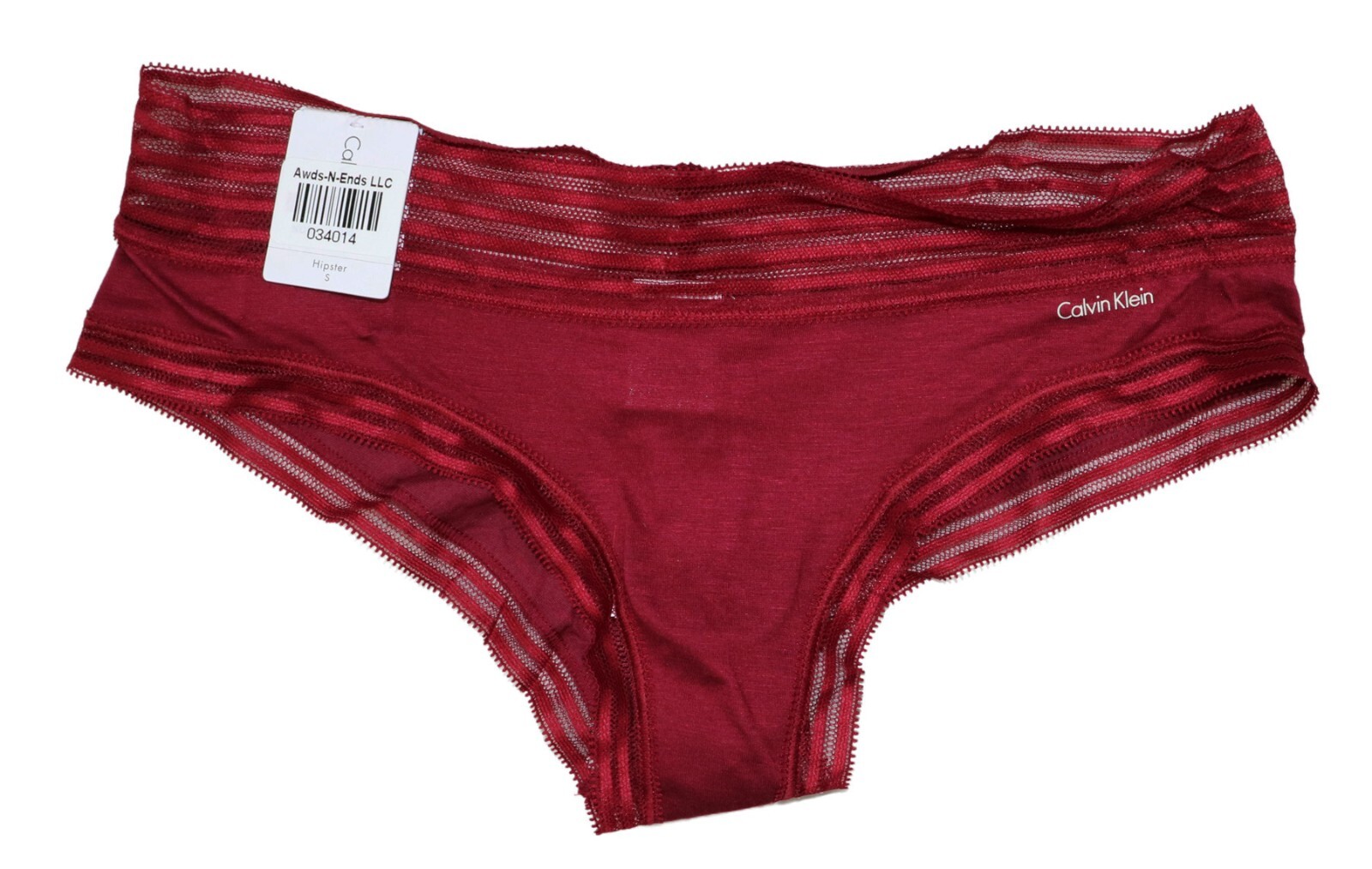Calvin Klein Tonal Striped Lace Waist Solid Hipster Panty NWT