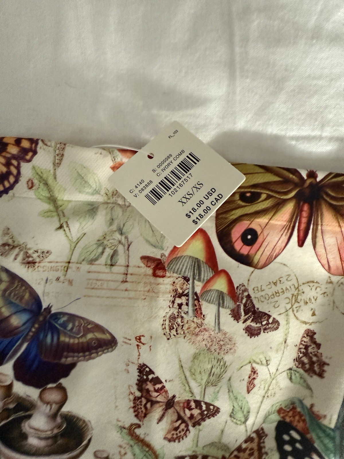Anthropologie Butterfly And Mushroom Underwear Size XXS/XS NWT