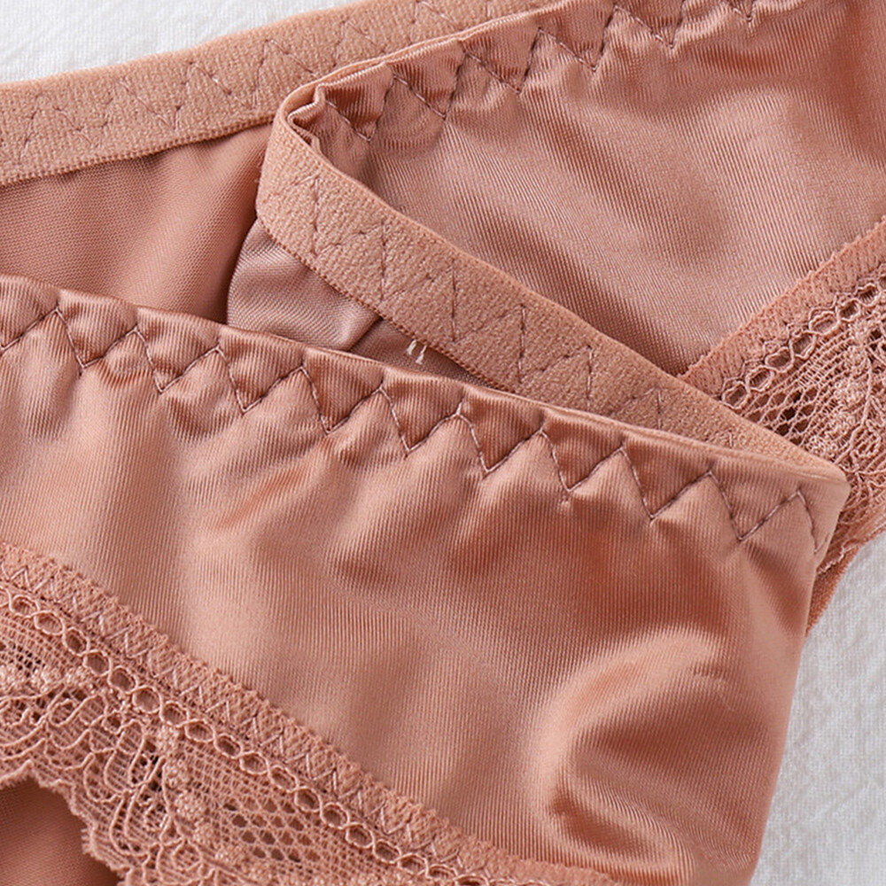 1 OR 5 Packs Sexy Womens Satin Panties Thongs High Leg Ladies Underwear Lingerie