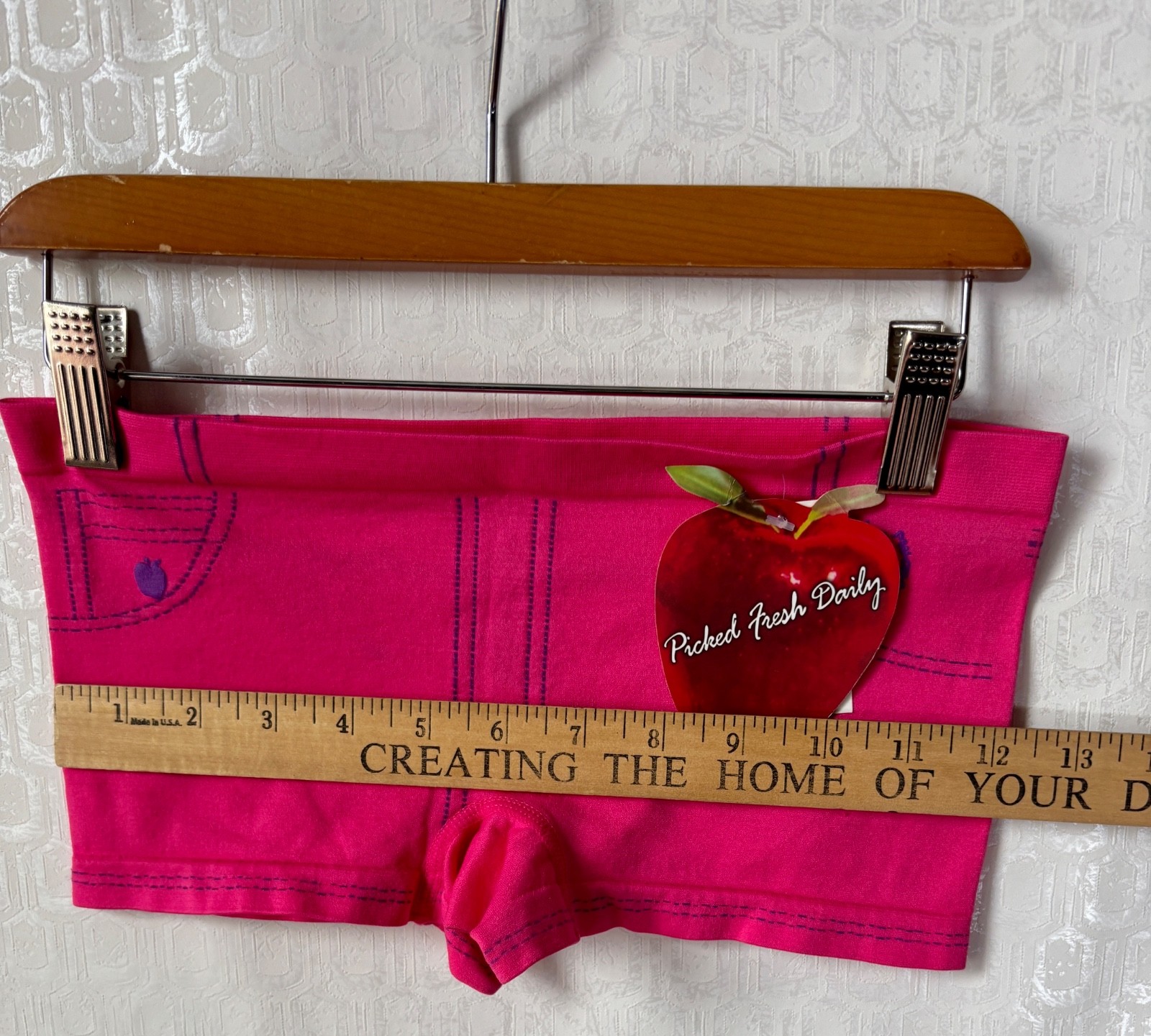 NEW NOS VTG Y2K APPLE BOTTOM JEANS BY NELLY PINK BOYSHORT PANTY UNDERWEAR*XS/S