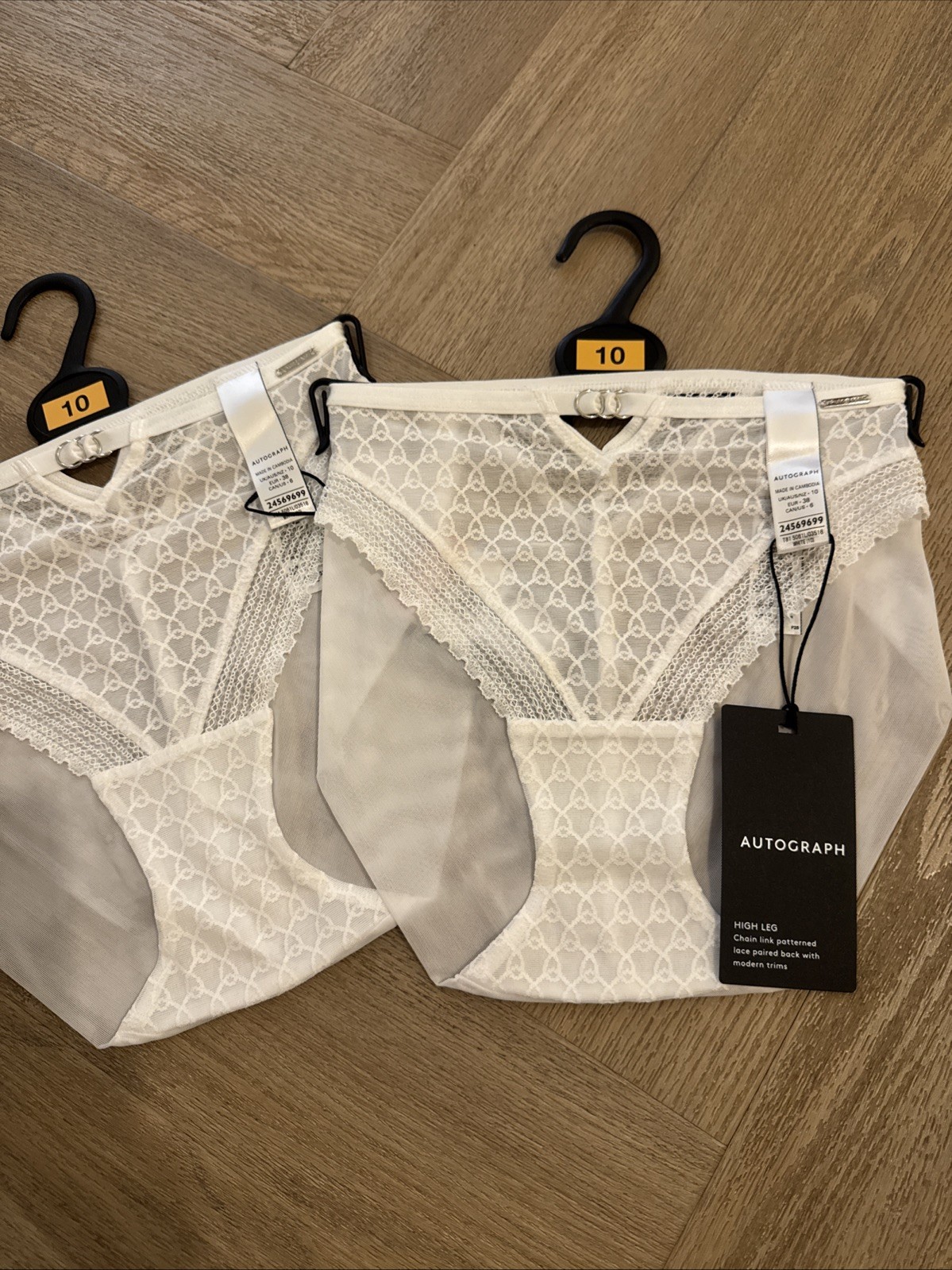 Marks and Spencer Autograph High Leg Briefs Size 10 X 2