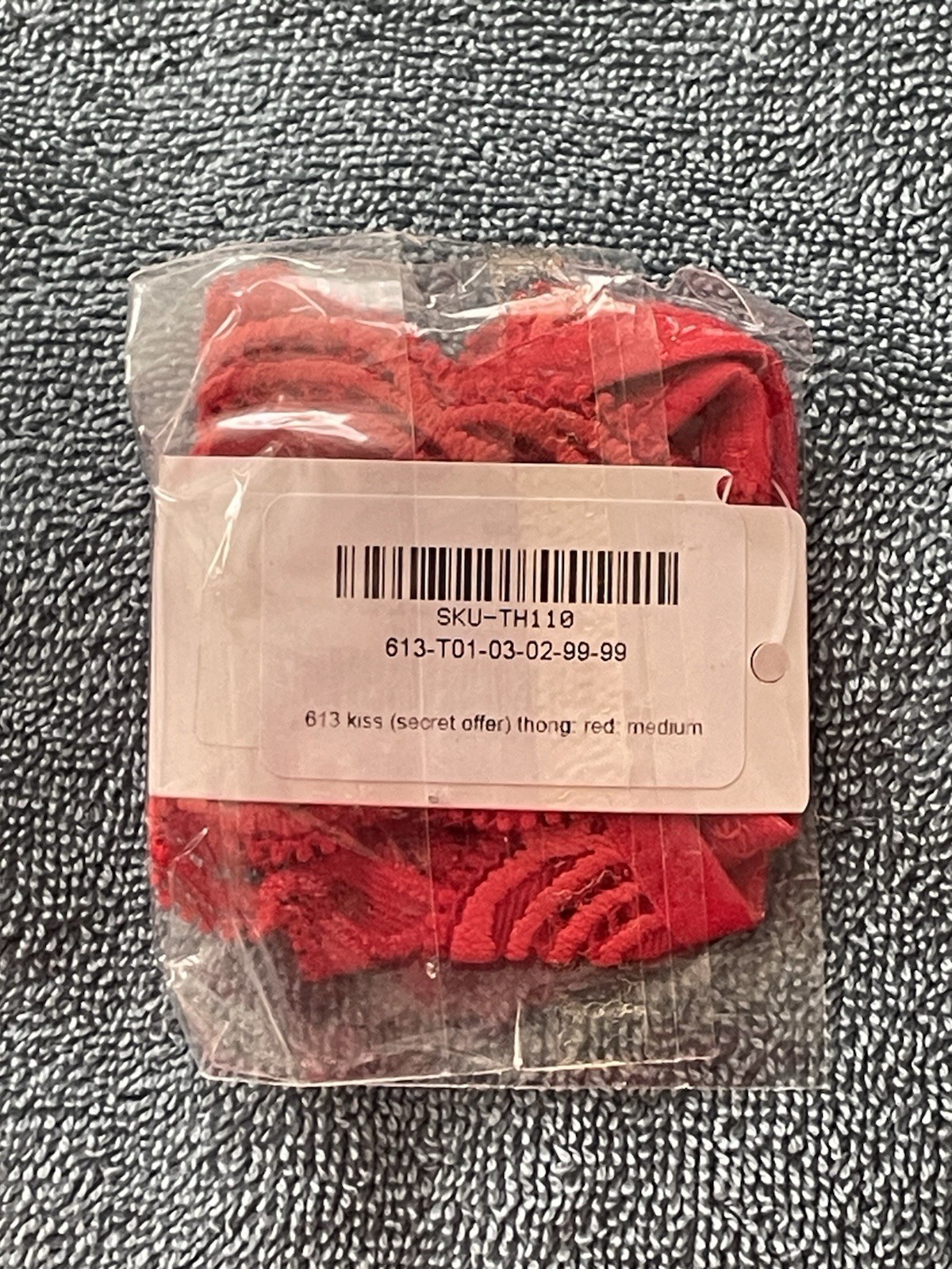 613 Wicked Weasel Panties Knickers Red Medium Thong Front Center Seam