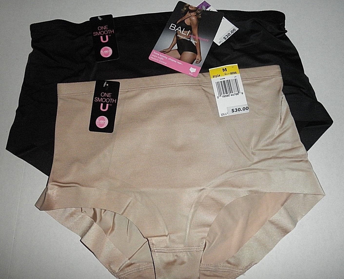 NWT Bali Powershape Medium Control Brief Panty 8056. Black or Nude, M XX