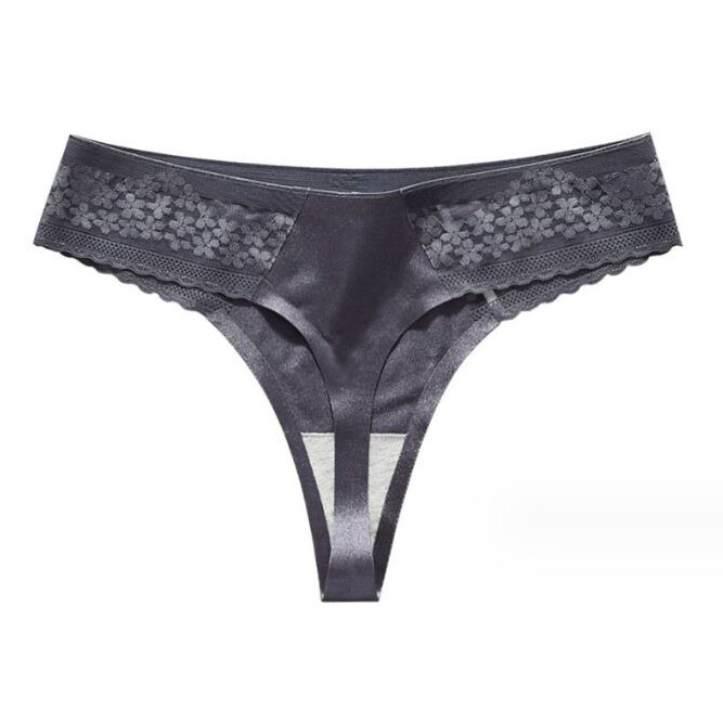 1/5 Pcs Lot Women Sexy Lace Silky Panties Thongs Brief Satin Low Waist Underwear