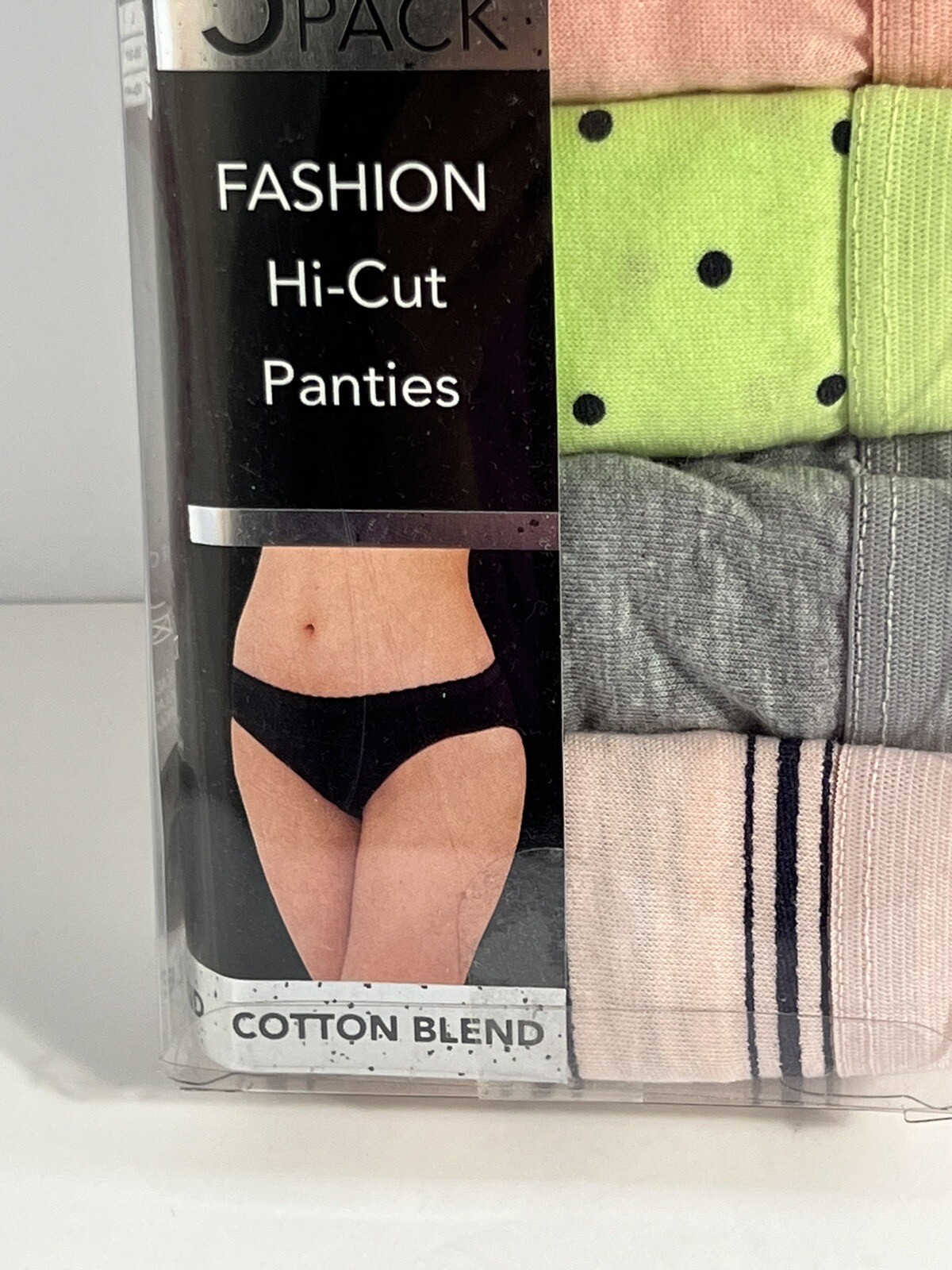 Lady Princess Intimates 5 Pack Fashion Hi Cut Panties – XL Cotton Blend. New