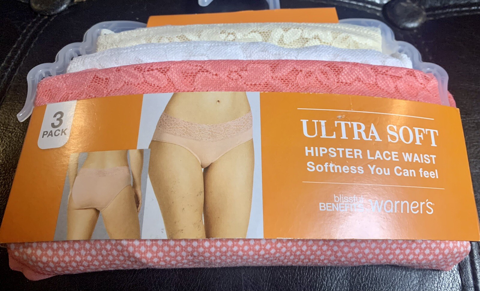 New Womens size XXXL (10) Ultra Soft Hipster Lace Waist 3 Pack Assorted