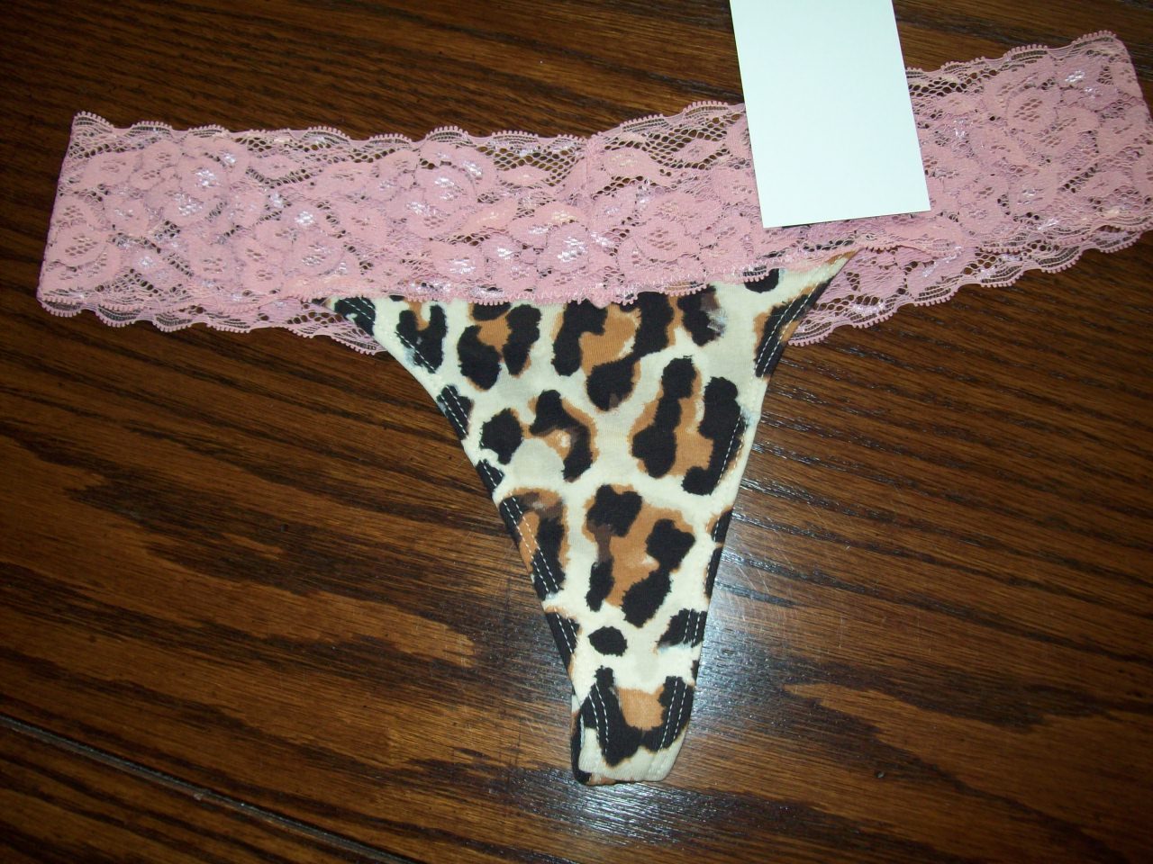 NWT MATERIAL GIRL COTTON SPNDX LACE WAISTBAND THONG PANTIES MG321 LEOPARD S M L