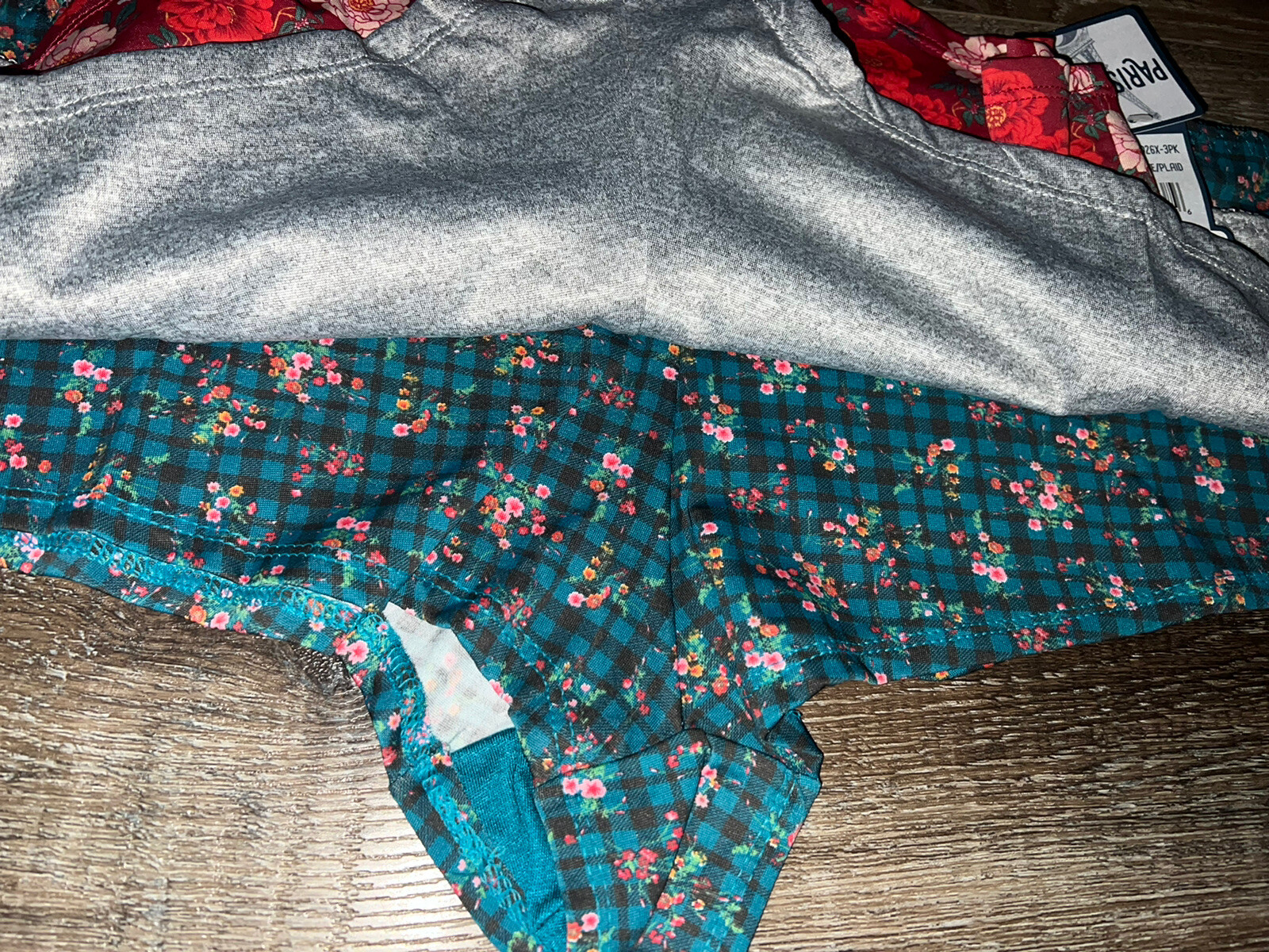 Paris Blues 3-Pair Womens Boyshorts Underwear Panties Polyester Blend (B) ~ 1X