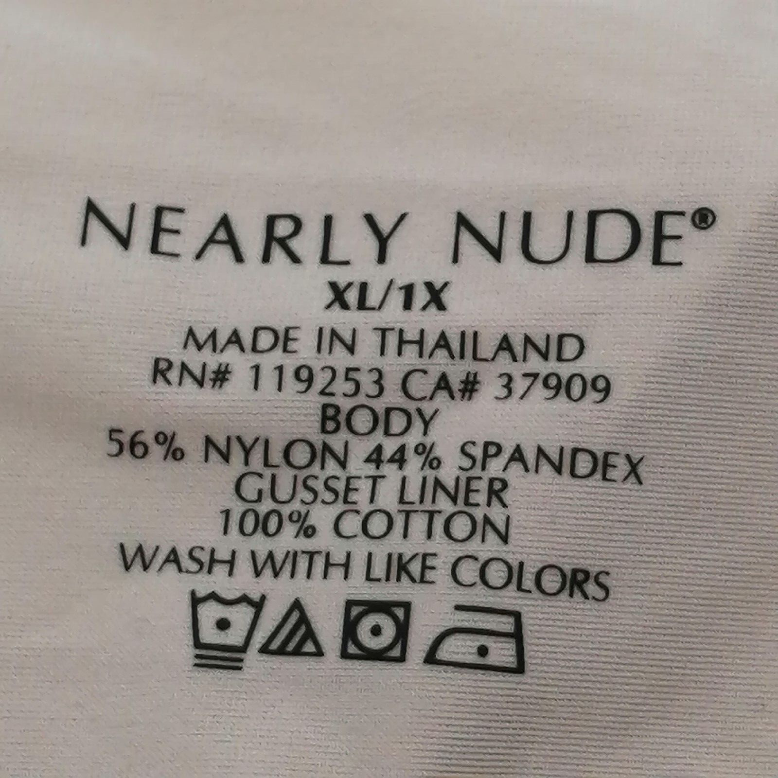 Nearly Nude Womens Panties Beige Nylon Blend Briefs Cotton Liner XL/1X NEW