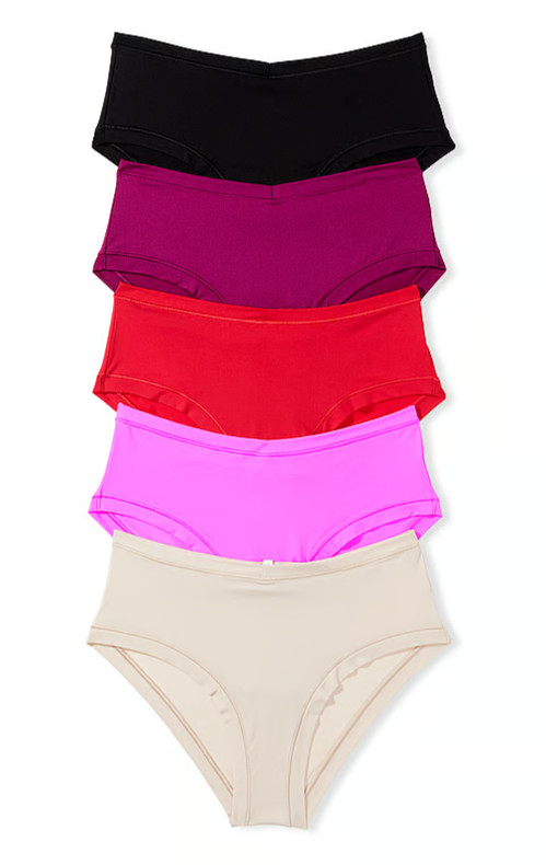 L NOIR BLACK Everyday NO SHOW Stretch Victorias Secret PINK Hipster Brief Panty
