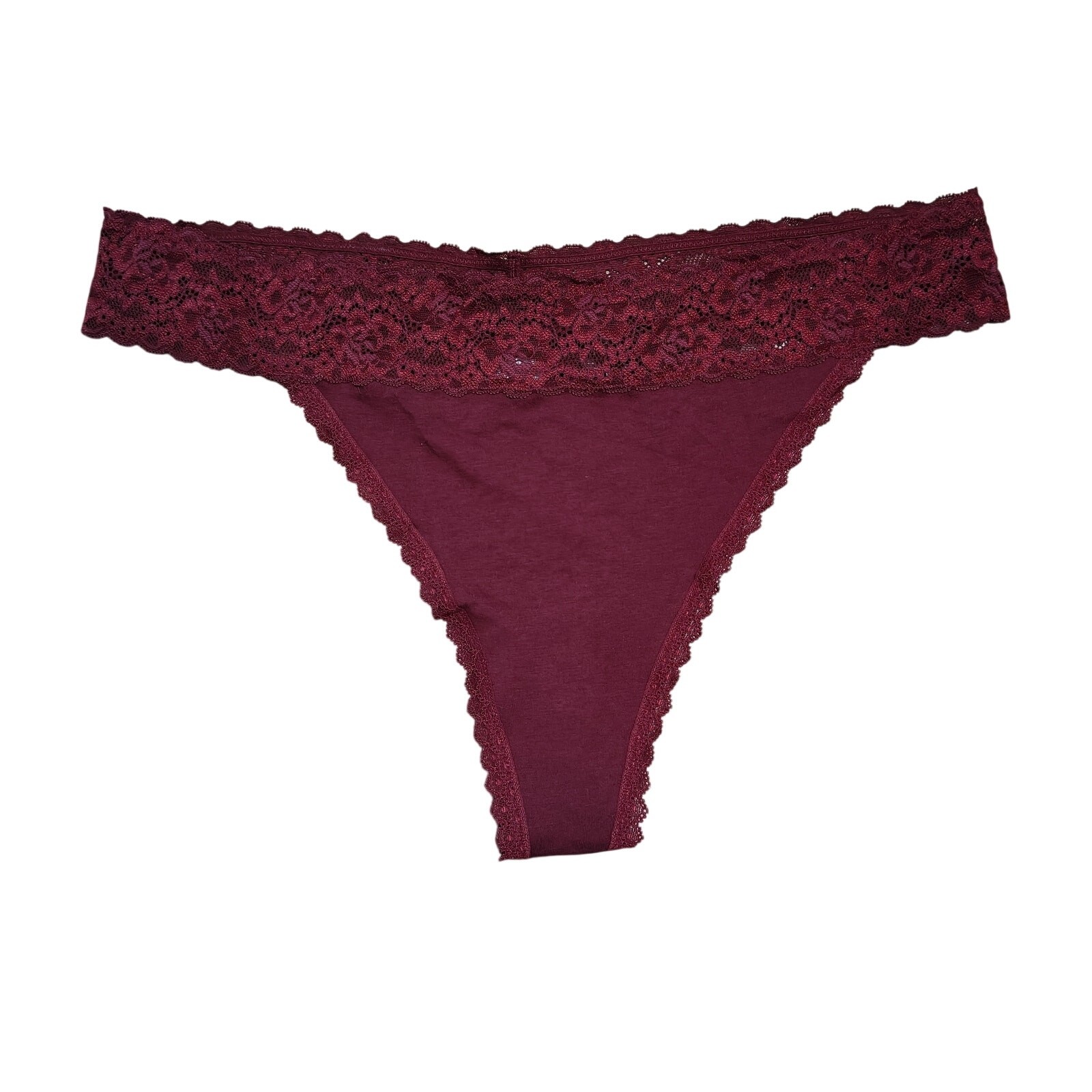 Maurices Simply Comfy Deep Red Lace Waistband Thong Plus Size 2X