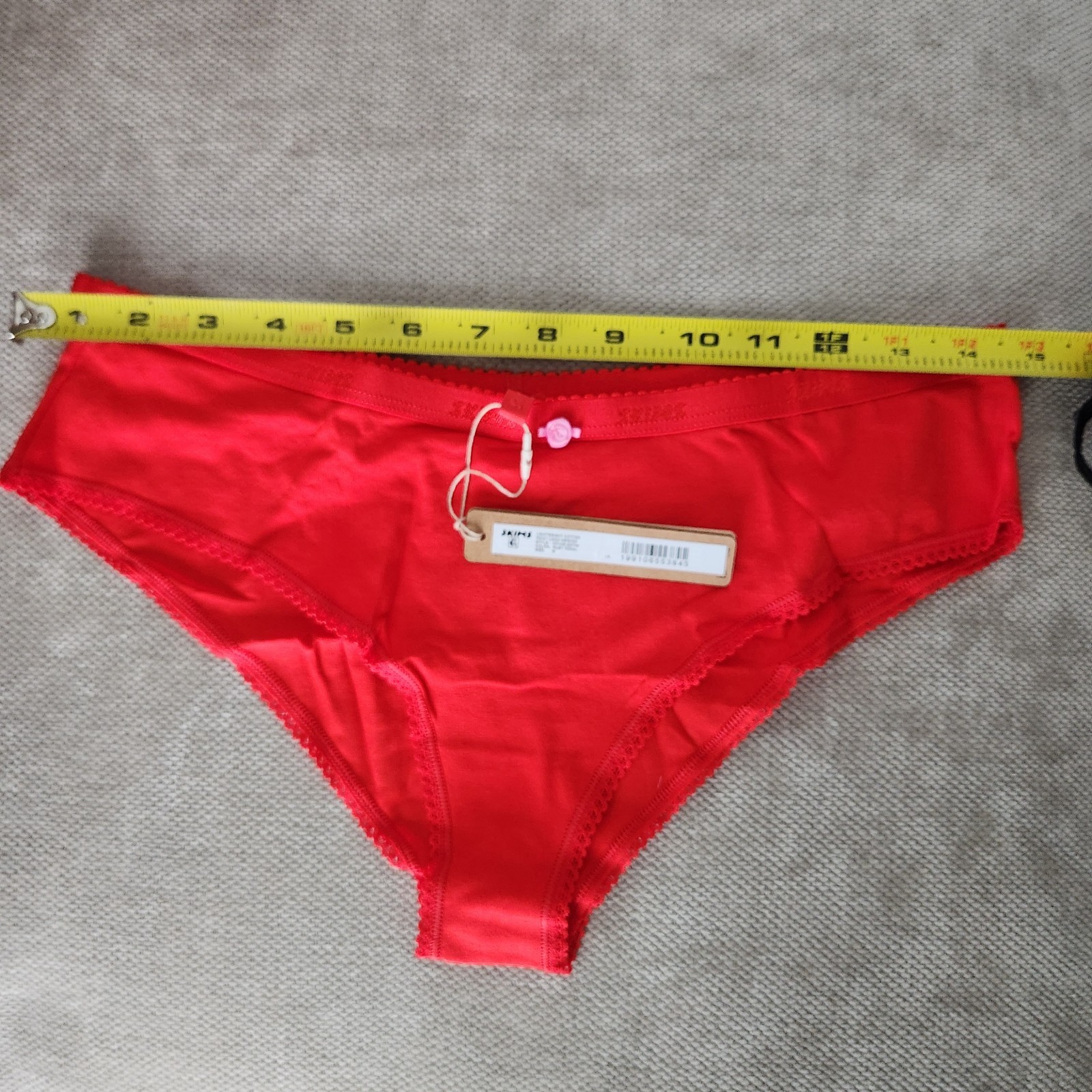 Skims Medium Ruby Tonal Lightweight Cotton Picot Logo Hipster NWT