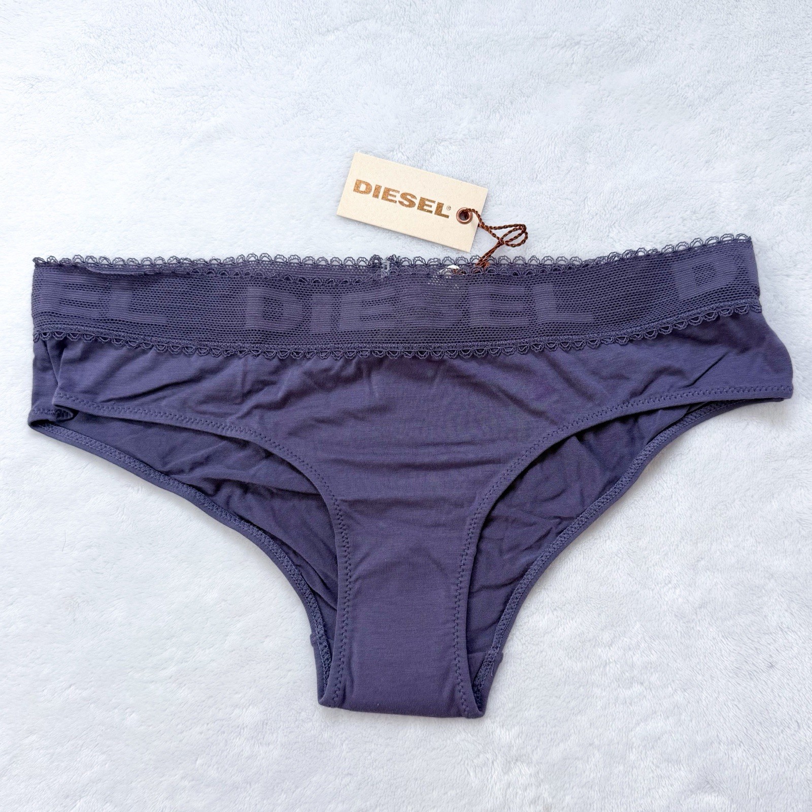 Diesel Vintage Purple Fabric/Lace Bikini Panties Deadstock NWT Cute Sexy