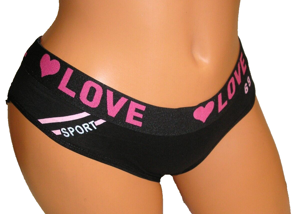 Panties Lingerie 69 Love Sport Black Bikini Large / XL Adult Gift