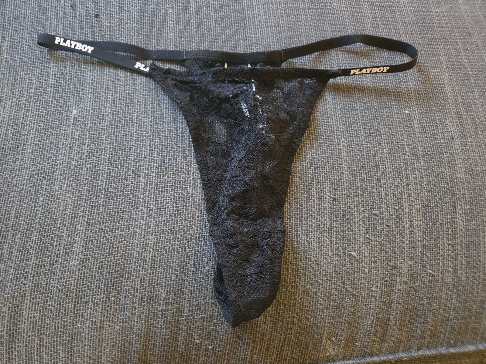 Play Lace Thong Black Size Extra Large