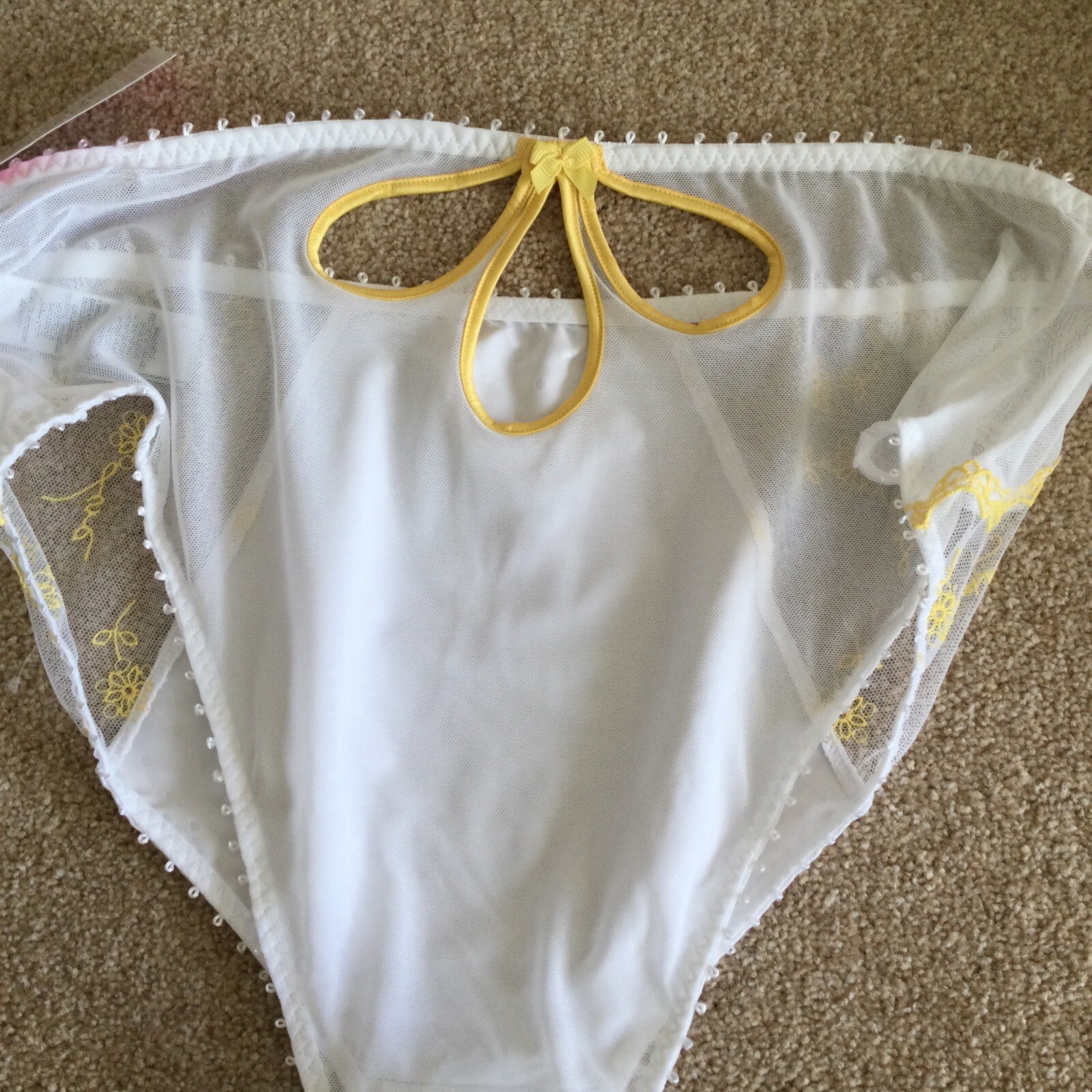 M&S Size 14 Boutique Damaris Evaline Satin High Waisted Brazilian Knickers White