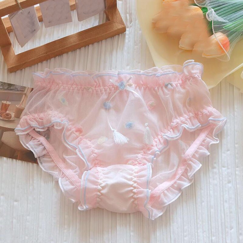 Sweet Girls Ruffle Lace Briefs Panties Underwear Lolita Breathable Underwear