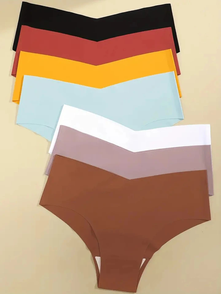 Seamless Panties Low Waist Solid Briefs Smooth Lightweight Comfortable Fit 10PCS
