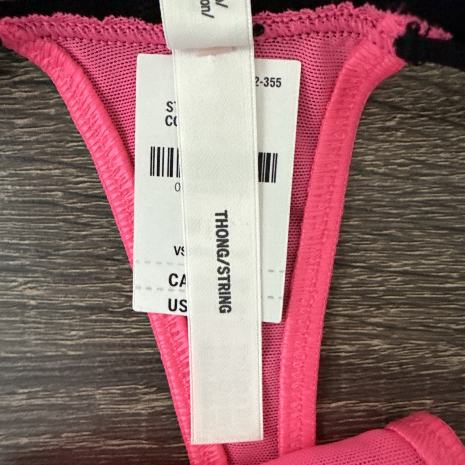 Pink By Victoria’s Secret, Medium, Hot Pink, Sheer Mesh Strappy Thong Panties