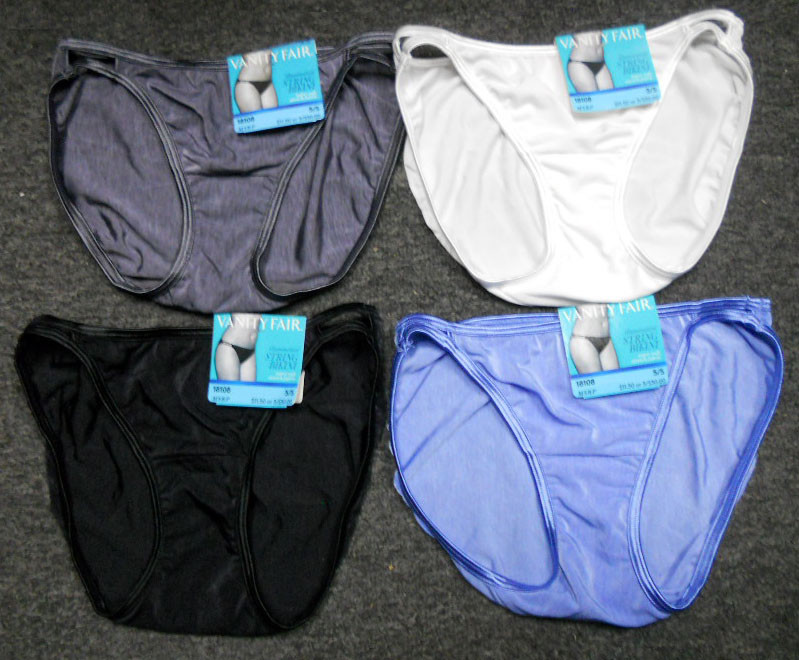 4 pairs VANITY FAIR String Bikini ILLUMINATION 18108 Panty Solid Colors Sz- 5 /S