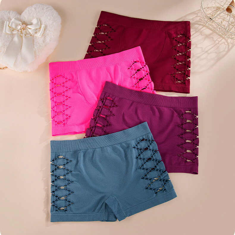 4 Pack Lot Sexy Ladies Womens Hollow Boyshorts Boxer Shorts Panties Underwear