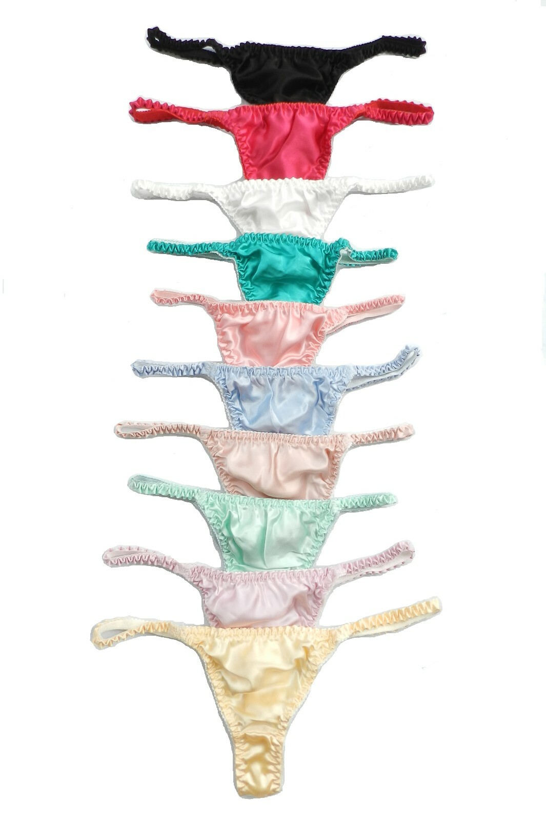 6 Pieces 100% Pure Silk Women’s String Thong Panties Size S M L XL 2XL 3XL