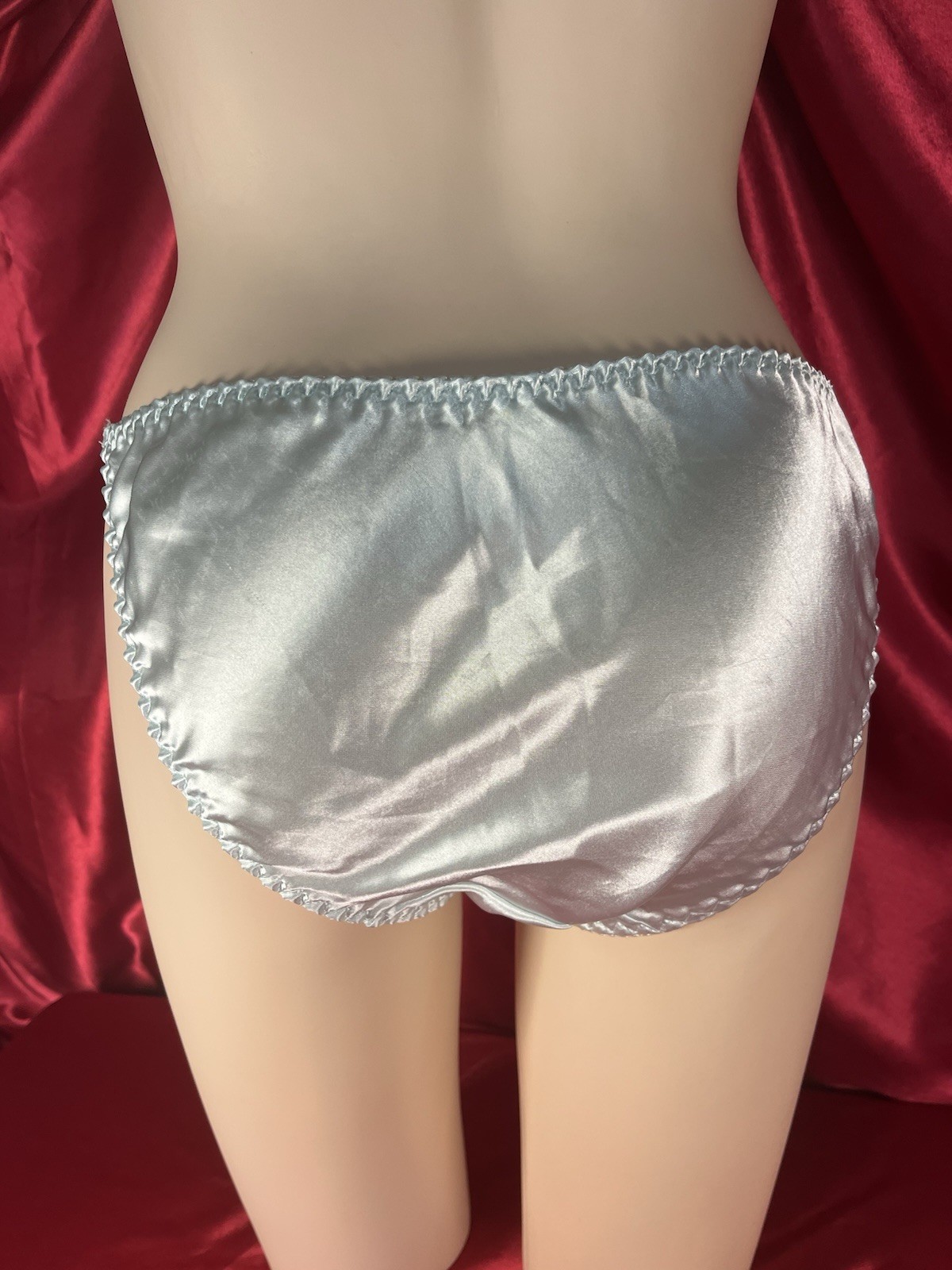 Baby Blue Satin String Bikini Panties Size 5
