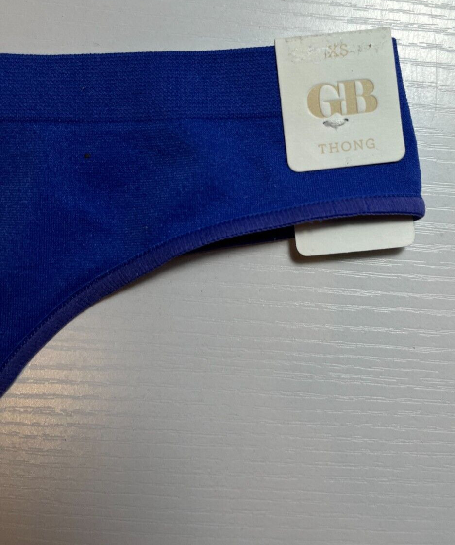 Lot/8 Juniors Seamless Thong Panties, Heather Grey / Blue Size XS