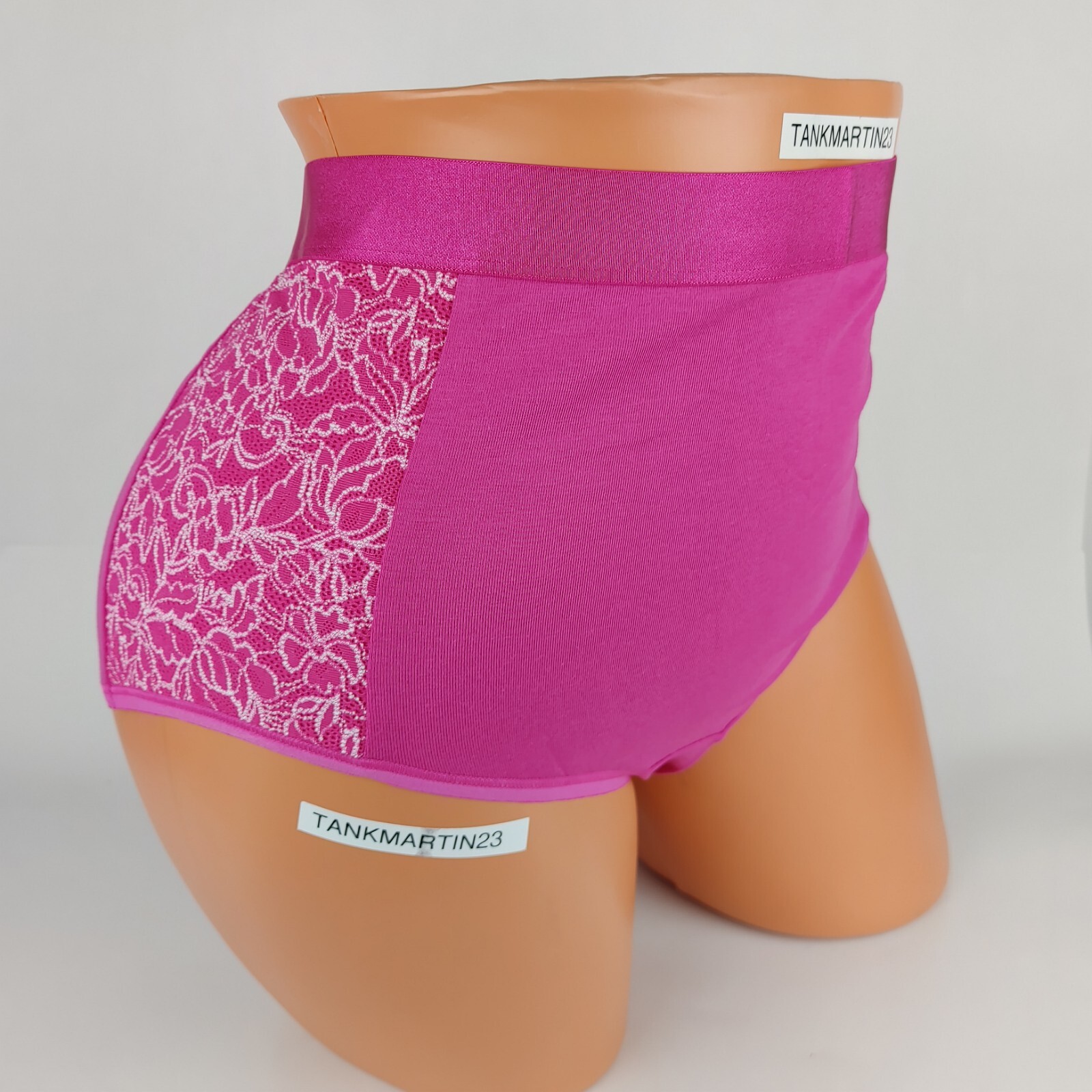 NWT LANE BRYANT CACIQUE PLUS COTTON FULL BRIEF 18/20 PANTY FUSHIA LACE HIPS