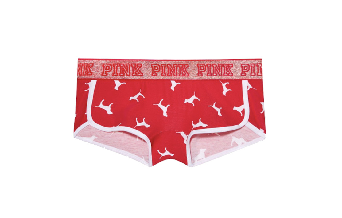 Victoria’s Secret PINK Logo Boyshort Panty Red Pepper Dog Print *select size*