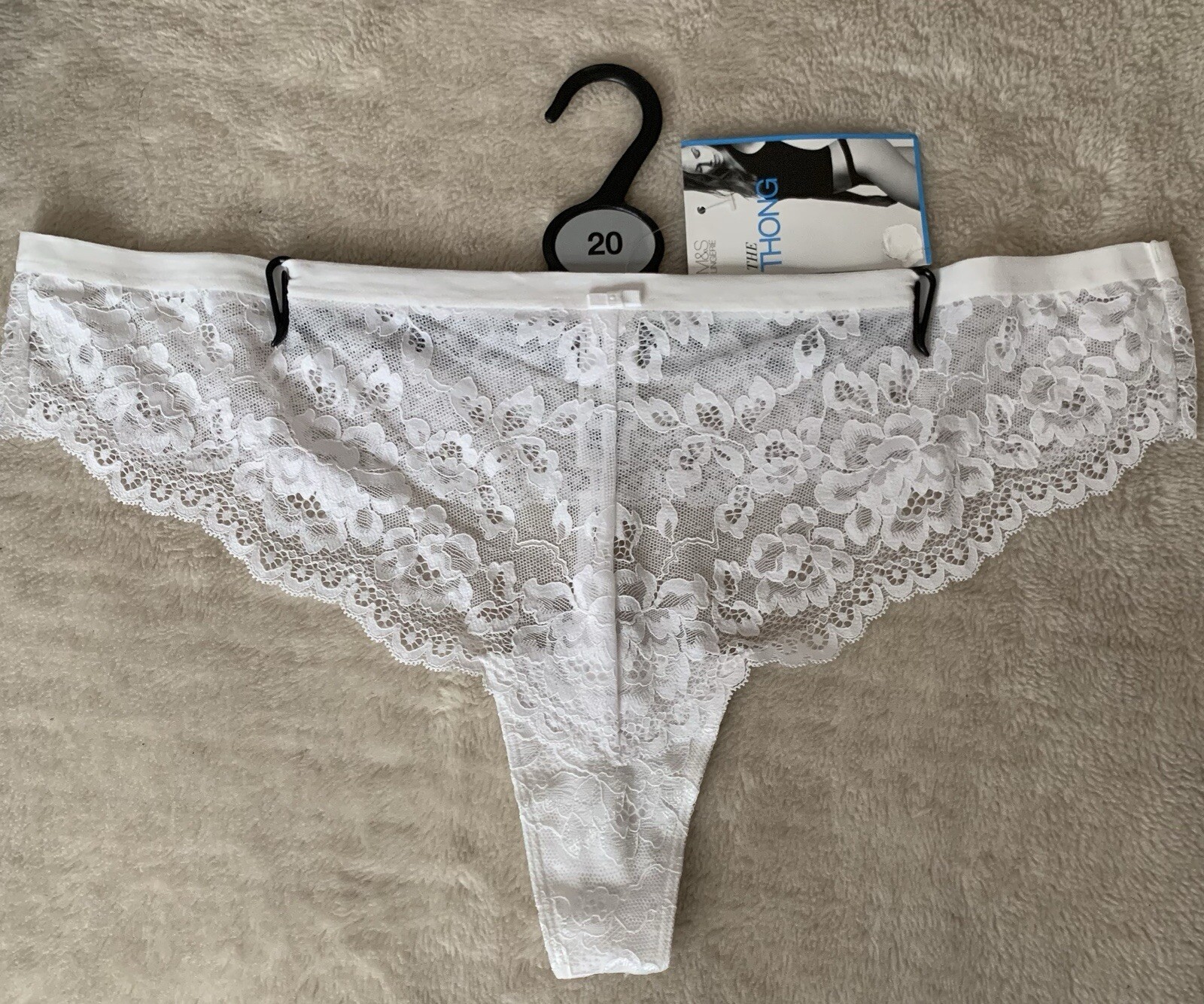 BNWT M&S Thong Lace mix UK 20 In White