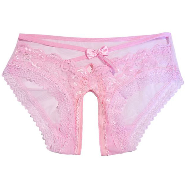 Sexy Womens Crotchles Panties Lace Sheer See Through Briefs Underwear Lingeries